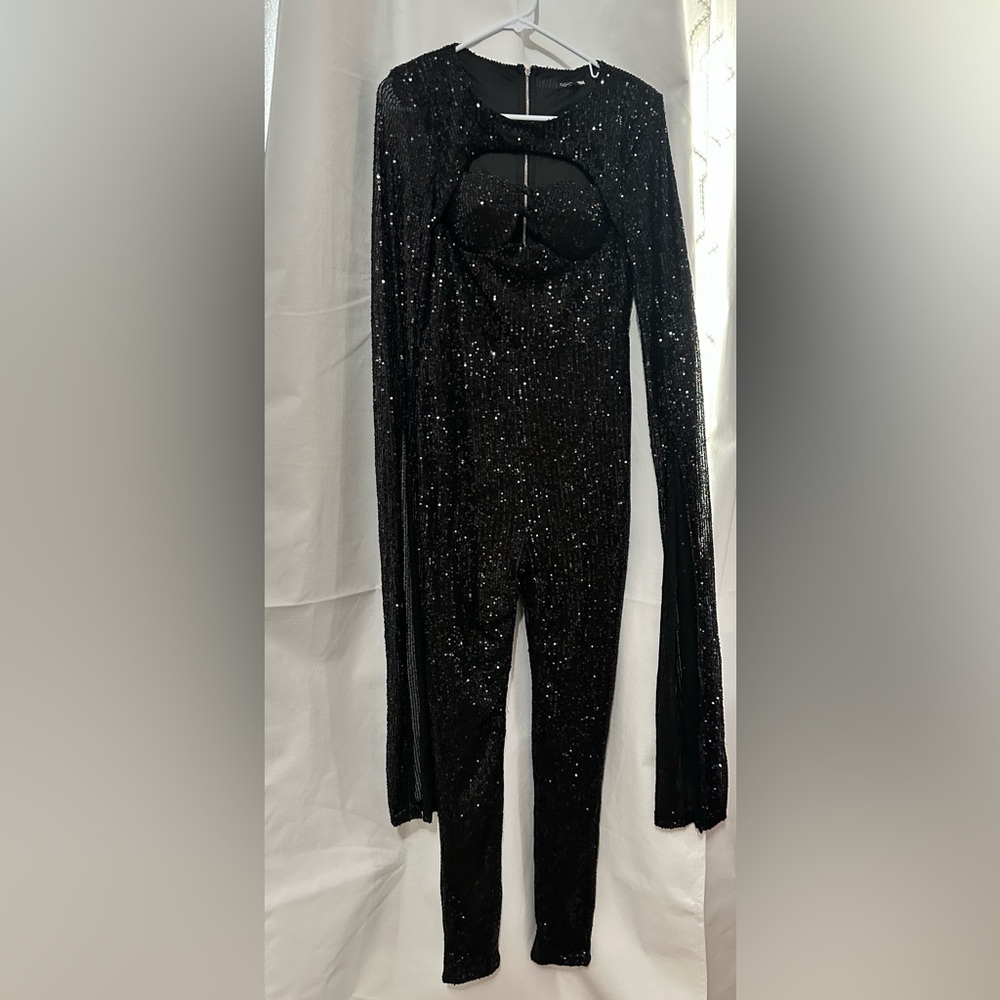 Fashion Nova Glittering Black Jumpsuit
